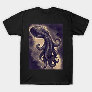 Blue Striped Octopus T-Shirt